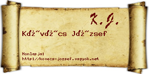 Kövécs József névjegykártya